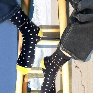 Black-White Dots With Yellow Toe & Heel