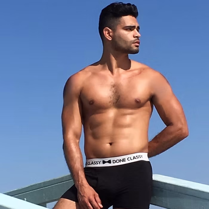 Dark Grey Body / Silver Band – Mens Underwear