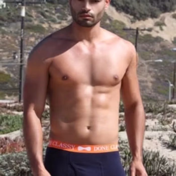 Blue Body / Orange Band – Mens Underwear